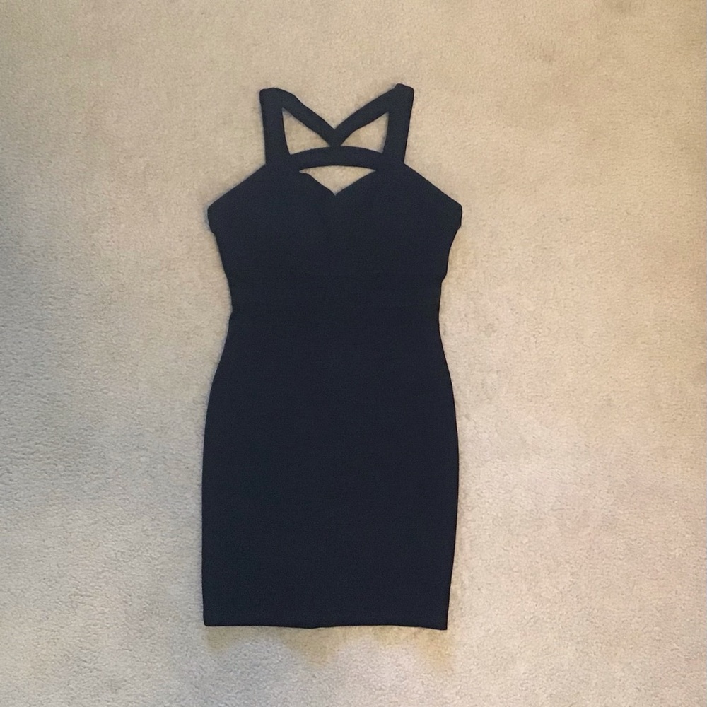 Woman’s Papaya Black Strappy Dress